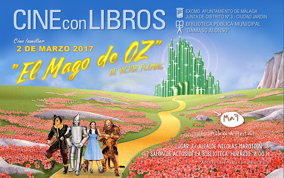 III ciclo 'Literatura y cine en las bibliotecas': proyección de 'El mago de Oz', de Victor Fleming. Tema: cine familiar