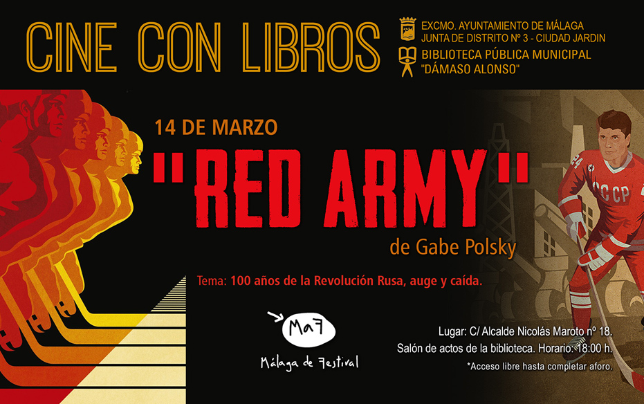 III ciclo Literatura y cine en las bibliotecas: proyección de Red Army, de Gabe Polsky. Tema: cine familiar