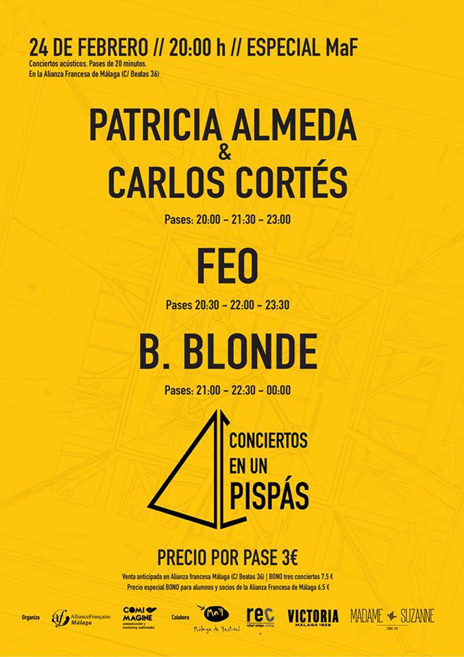 Conciertos en un Pispás: Patricia Almeda y Carlos Cortés, Feo y B. Blonde