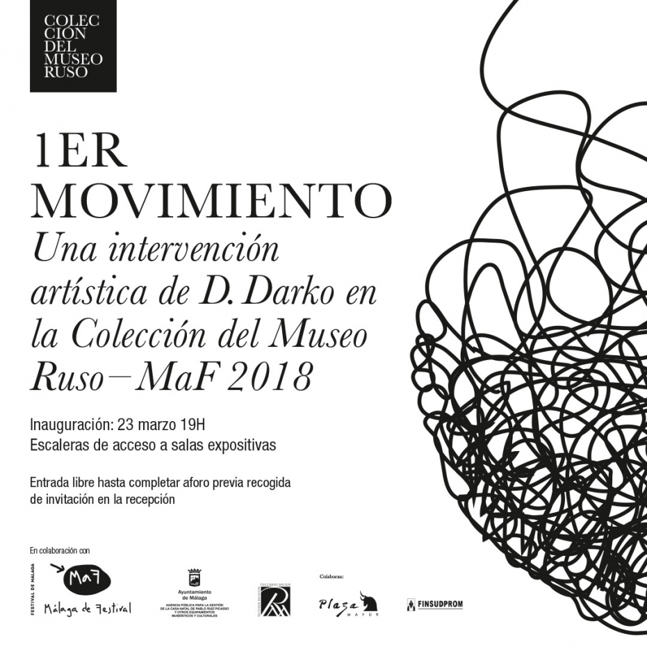 '1er Movimiento', intervención artística de Darko en la Colección Museo Ruso San Petersburgo/Málaga
