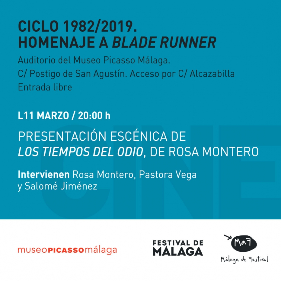 Ciclo 1982/2019. Homenaje a Blade Runner: presentación escénica de Los tiempos del odio, de Rosa Montero