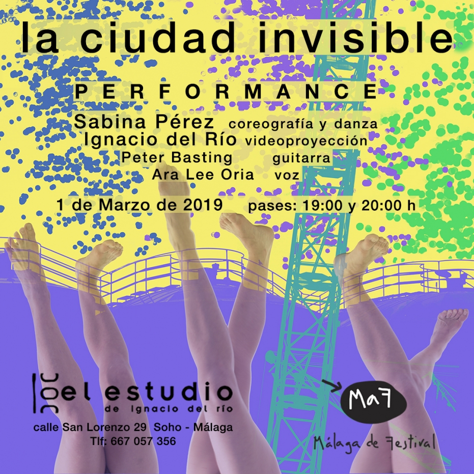 Performance La ciudad invisible a cargo de Sabina Pérez e Ignacio del Río. Música del dúo de Ara Lee Oria