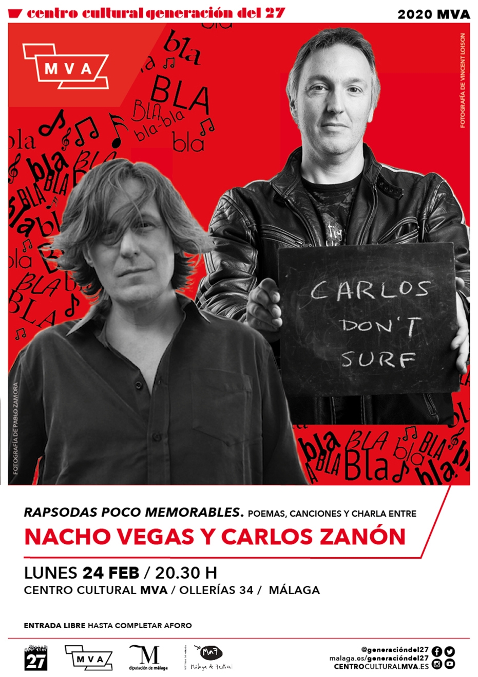 'Rapsodas poco memorables'. Poemas, canciones y conversación entre Nacho Vegas y Carlos Zanon