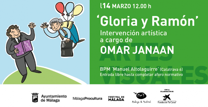 Omar Janaan inaugura la intervención artística ‘Gloria y Ramón’ en la Biblioteca Pública Municipal ‘Manuel Altolaguirre’